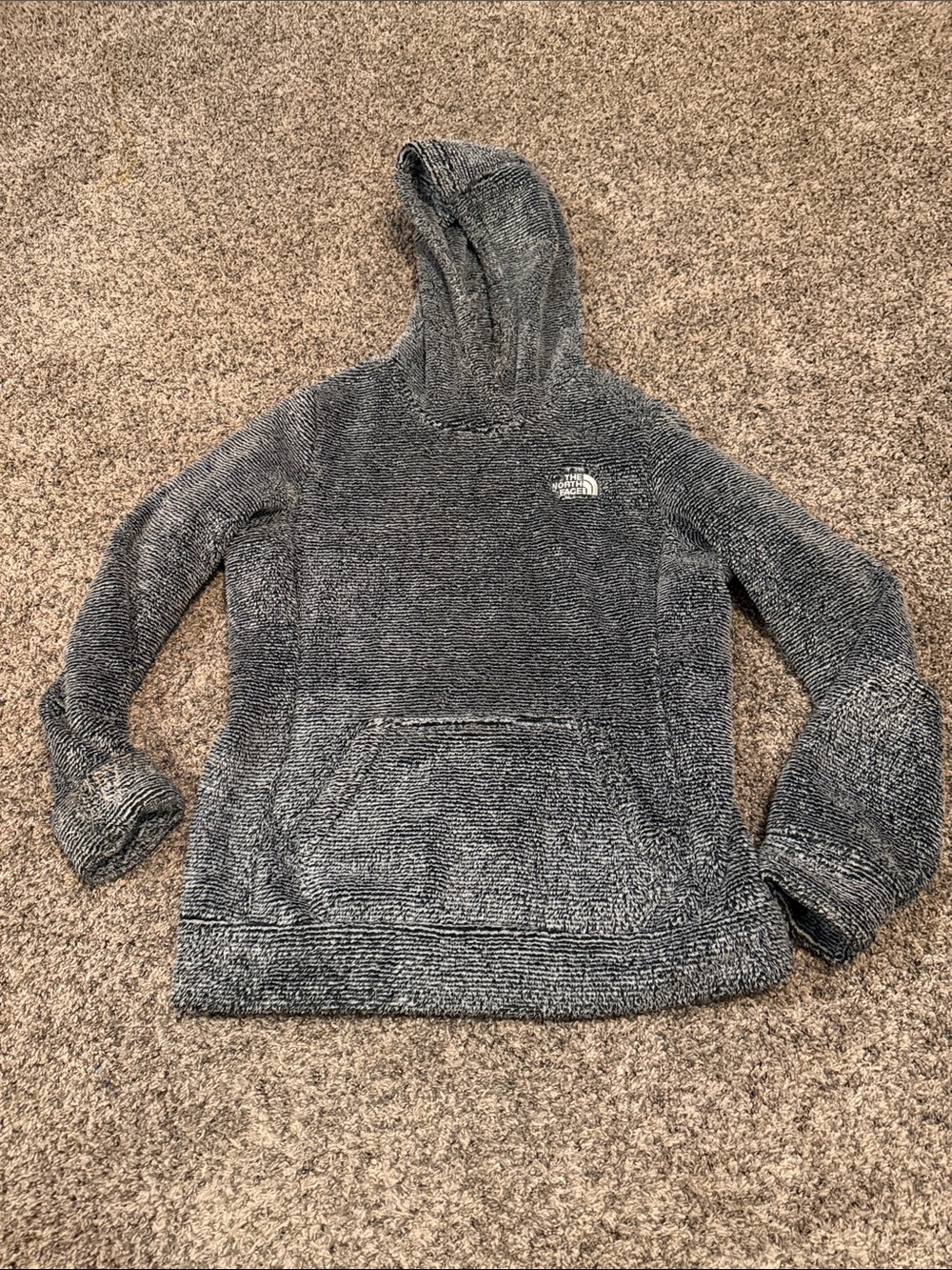 The North Face Women's Plush Hooded Fleece - Charcoal Gray/Black Size Medium